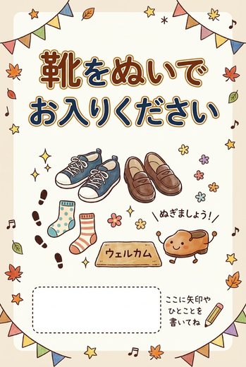 靴をぬいでお入りください