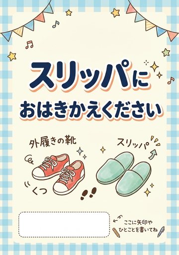 スリッパにおはきかえください
