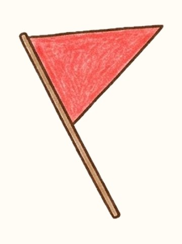 棒つき旗（赤）（218×286px）