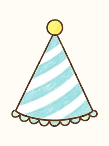 パーティ帽子（水色しましま）（219×268px）