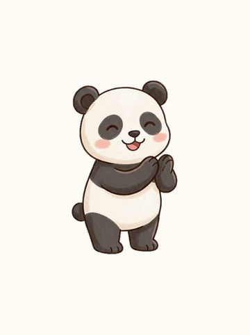 パンダ・はくしゅ（大 204×335px）