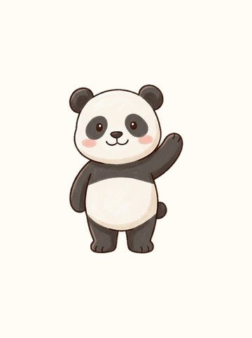 パンダ・手を振る（大 218×323px）