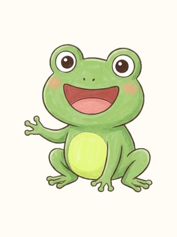 カエル・にこにこ（原寸 349×404px）