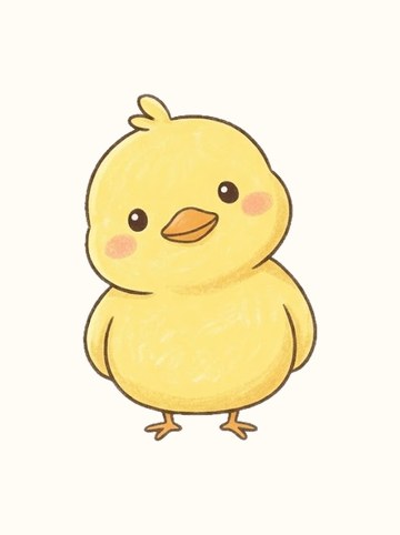ヒヨコ・くびかしげ（原寸 282×419px）