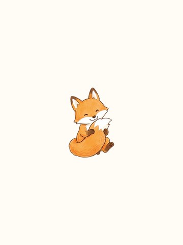 キツネ・しっぽをだっこ（中 120×184px）