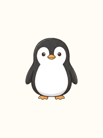 ペンギン・きをつけ（大 246×289px）