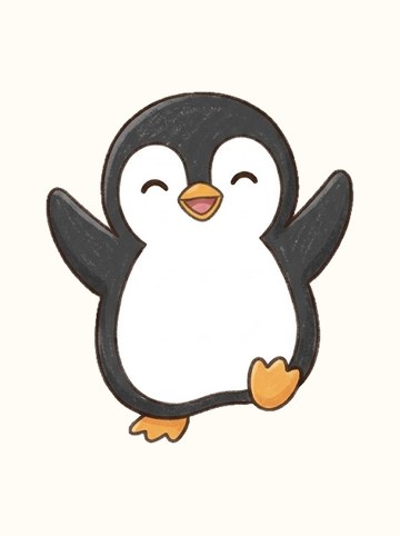 ペンギン・ばんざい（原寸 371×423px）