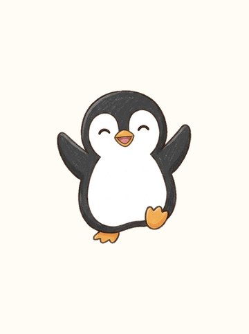 ペンギン・ばんざい（大 260×296px）