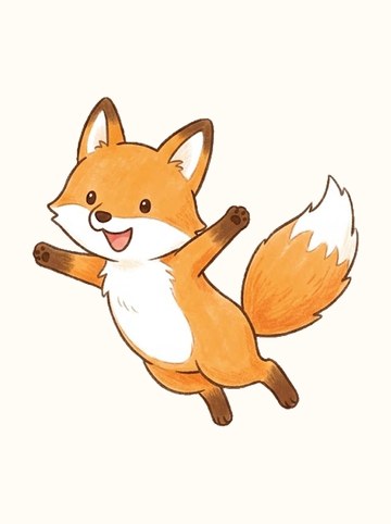 キツネ・ジャンプ（原寸 403×407px）