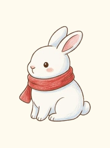 マフラーのうさぎ（253×329px）
