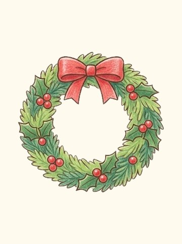クリスマスリース（中は空白）（306×296px）
