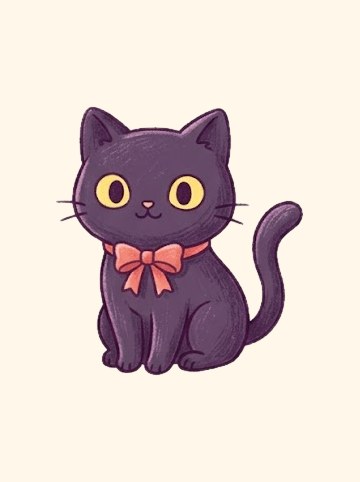 黒猫（すわり）（265×286px）
