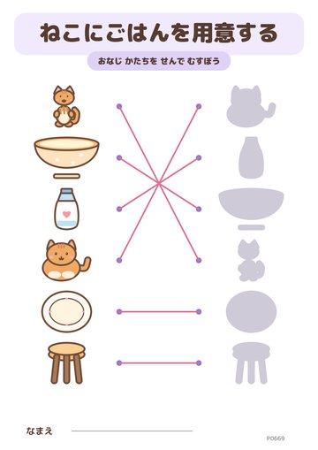 ねこにごはんを用意する こたえ