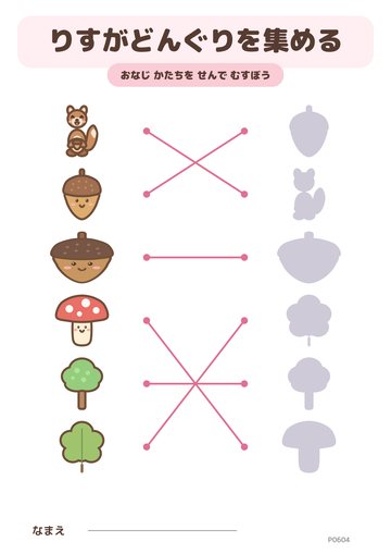 りすがどんぐりを集める こたえ