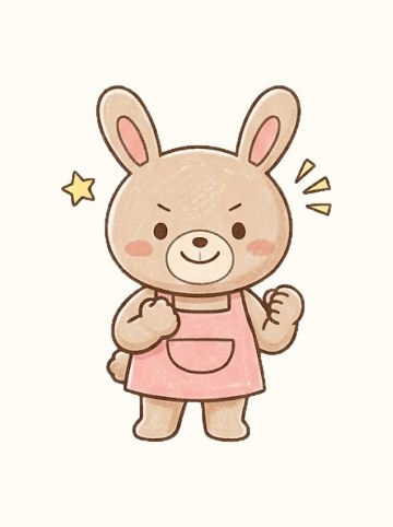 うさぎ・がんばれ（原寸 250×328px）