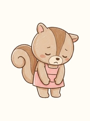 りす・しょんぼり（原寸 273×303px）