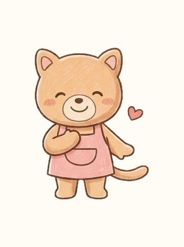 ねこ・ありがとう（原寸 225×298px）