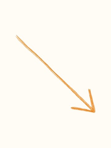 手書き線（オレンジ）・みぎした（498×499px）