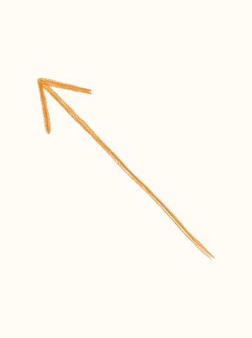 手書き線（オレンジ）・ひだりうえ（498×499px）