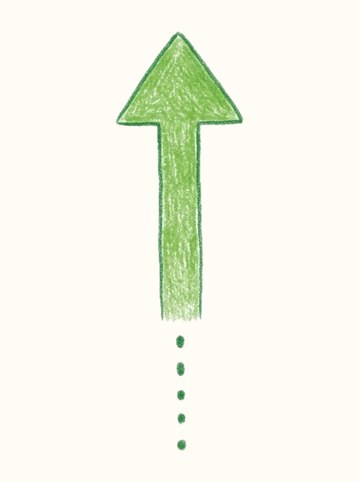 点線のしっぽ（みどり）・うえ（174×566px）