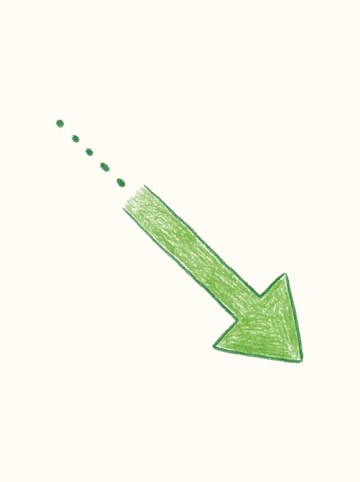 点線のしっぽ（みどり）・みぎした（524×524px）