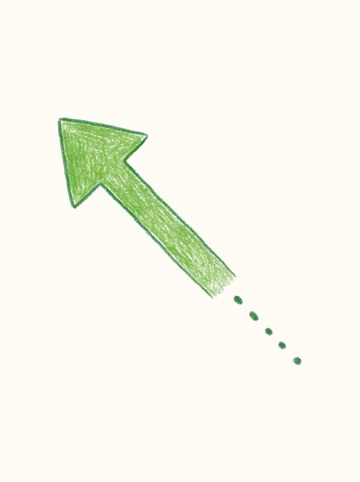 点線のしっぽ（みどり）・ひだりうえ（524×524px）