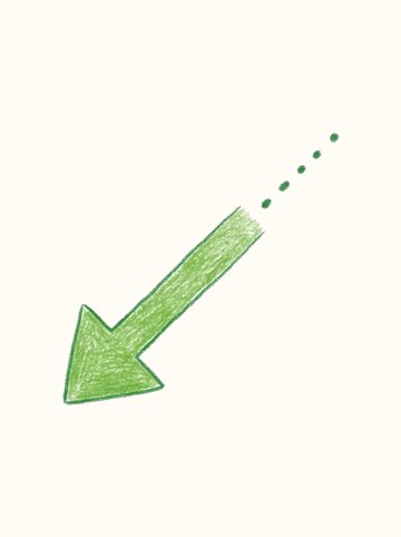 点線のしっぽ（みどり）・ひだりした（524×524px）
