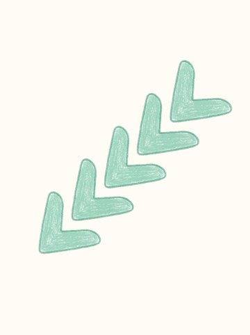 三つ並び >>>（ミント）・ひだりした（528×528px）