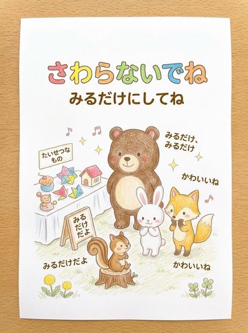 さわらないでね