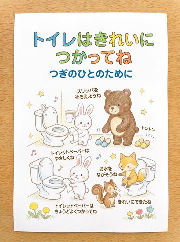 トイレはきれいにつかってね