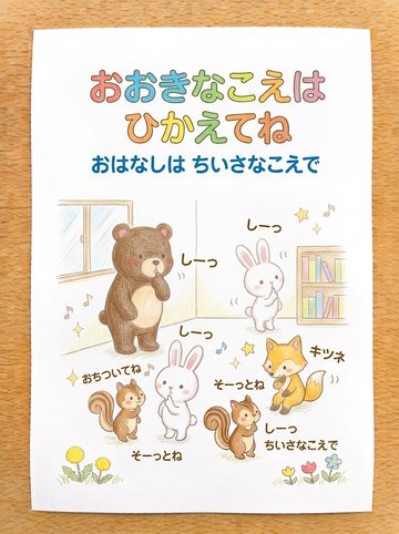 おおきなこえはひかえてね