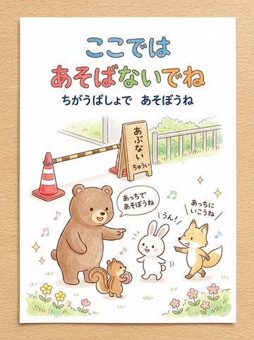ここではあそばないでね