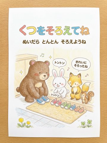 くつをそろえてね