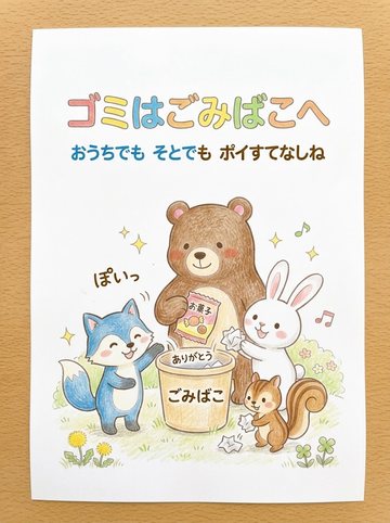 ゴミはごみばこへ