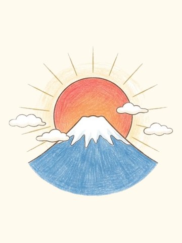 初日の出と富士山（392×361px）